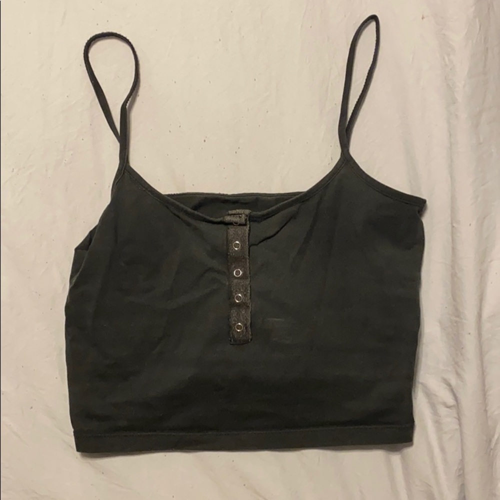Black tanked crop top